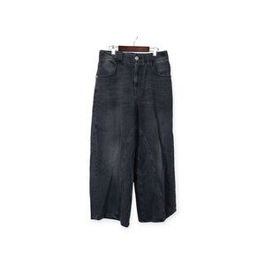 We The Free Black High Rise Barrel Leg Jeans SZ 27 Wide Leg Baggy Boho